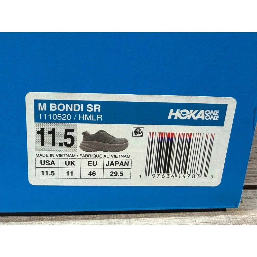 Men's‎ Bondi SR Cushioned Leather Slip Resistant Shoe Gray Size 11.5